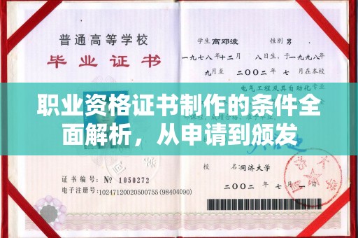 溪湖职业资格证书制作的条件全面解析，从申请到颁发